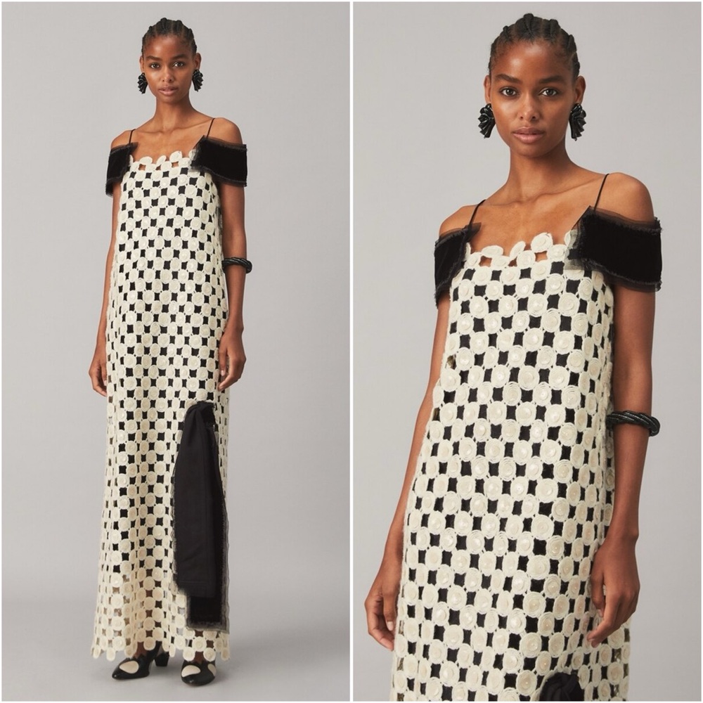 Like new Tory Burch WOOL GUIPURE EMBELLISHED DRESS $2,198 4